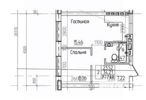 2-к квартира, вторичка, 34м2, 6/10 этаж