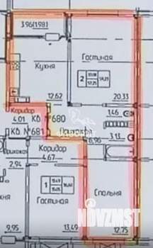 2-к квартира, вторичка, 59м2, 1/17 этаж