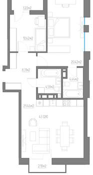 2-к квартира, вторичка, 83м2, 9/11 этаж