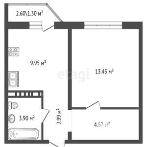 1-к квартира, вторичка, 39м2, 11/17 этаж