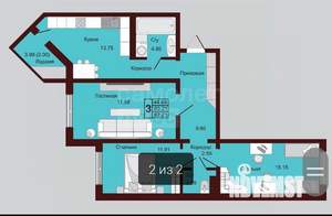 3-к квартира, вторичка, 82м2, 4/16 этаж