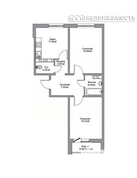 2-к квартира, вторичка, 60м2, 13/17 этаж