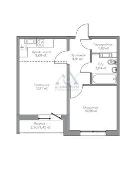 1-к квартира, вторичка, 41м2, 16/17 этаж