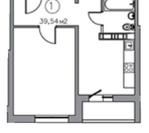 1-к квартира, вторичка, 40м2, 9/17 этаж