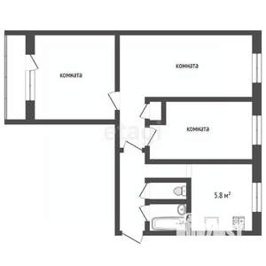 3-к квартира, вторичка, 58м2, 3/5 этаж