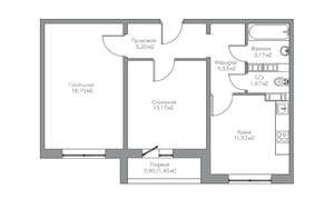 2-к квартира, вторичка, 60м2, 2/17 этаж