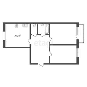 2-к квартира, вторичка, 51м2, 2/3 этаж