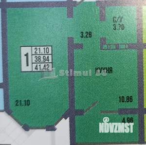 1-к квартира, вторичка, 41м2, 10/17 этаж