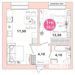 1-к квартира, вторичка, 38м2, 2/4 этаж