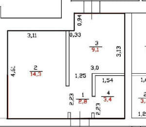 1-к квартира, вторичка, 30м2, 3/8 этаж