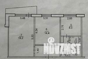 2-к квартира, вторичка, 53м2, 5/9 этаж