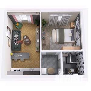 1-к квартира, вторичка, 47м2, 1/4 этаж