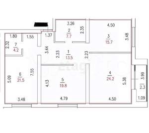 3-к квартира, вторичка, 107м2, 14/17 этаж