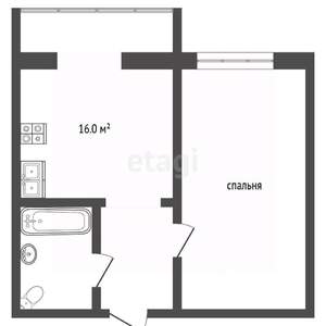 1-к квартира, вторичка, 38м2, 1/3 этаж