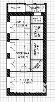 3-к квартира, вторичка, 44м2, 1/5 этаж