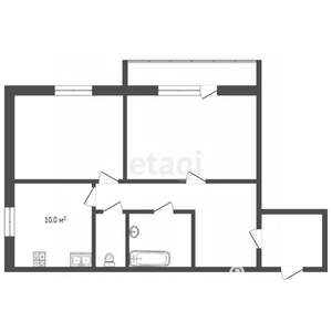 2-к квартира, вторичка, 62м2, 10/16 этаж