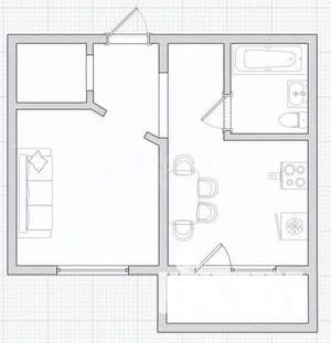 1-к квартира, вторичка, 40м2, 7/18 этаж