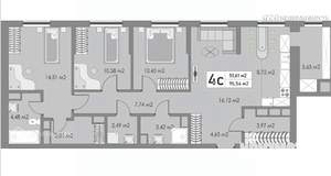 4-к квартира, вторичка, 97м2, 2/11 этаж