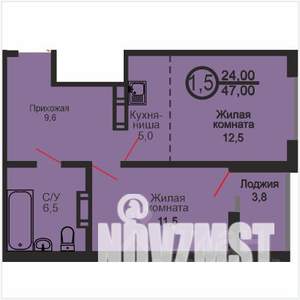 1-к квартира, вторичка, 47м2, 10/17 этаж