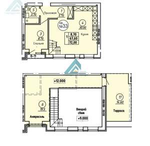 3-к квартира, вторичка, 72м2, 4/5 этаж