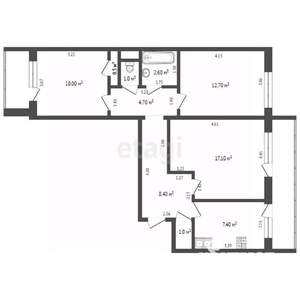 3-к квартира, вторичка, 64м2, 1/9 этаж