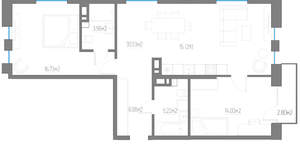 2-к квартира, вторичка, 81м2, 3/11 этаж