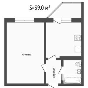 1-к квартира, вторичка, 38м2, 6/14 этаж