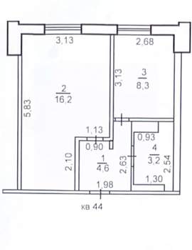 1-к квартира, вторичка, 32м2, 6/16 этаж