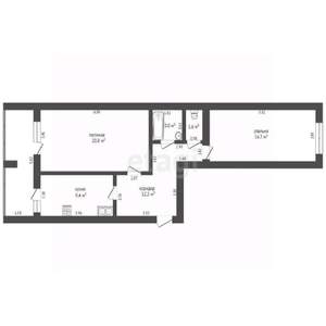 2-к квартира, вторичка, 64м2, 1/10 этаж