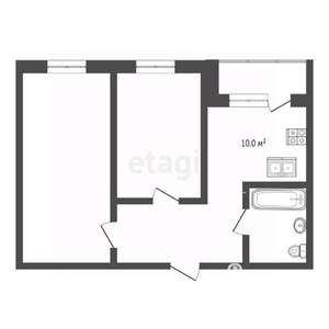 2-к квартира, вторичка, 52м2, 5/5 этаж