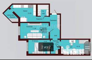 3-к квартира, вторичка, 82м2, 4/16 этаж