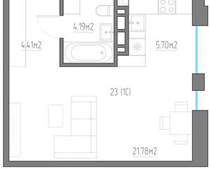 1-к квартира, вторичка, 46м2, 5/11 этаж