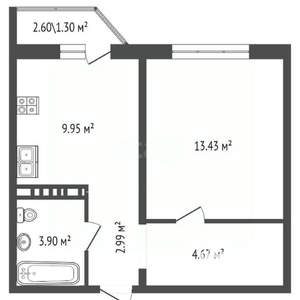 1-к квартира, вторичка, 39м2, 11/17 этаж