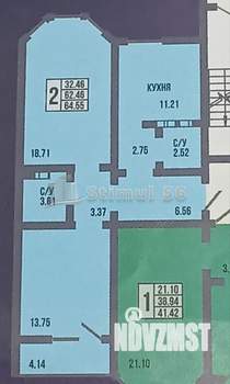 2-к квартира, вторичка, 65м2, 10/17 этаж