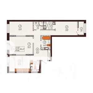 3-к квартира, строящийся дом, 84м2, 2/17 этаж