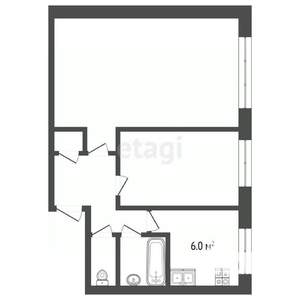 2-к квартира, вторичка, 40м2, 5/5 этаж