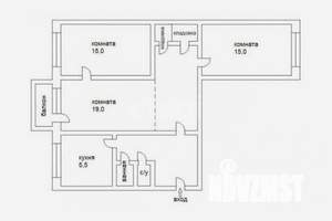 3-к квартира, вторичка, 59м2, 3/5 этаж