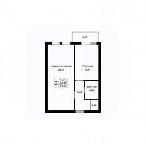 2-к квартира, вторичка, 52м2, 2/16 этаж