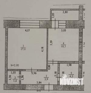 1-к квартира, вторичка, 39м2, 3/12 этаж