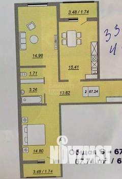 2-к квартира, вторичка, 68м2, 4/18 этаж