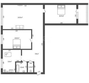3-к квартира, вторичка, 59м2, 6/9 этаж