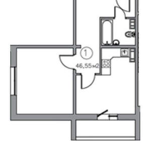 1-к квартира, вторичка, 47м2, 8/17 этаж