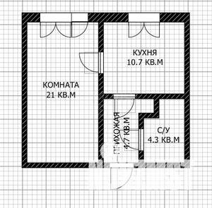 1-к квартира, вторичка, 41м2, 1/9 этаж