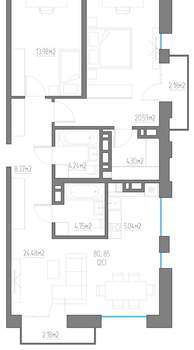 2-к квартира, вторичка, 90м2, 7/11 этаж