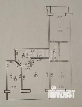 3-к квартира, вторичка, 65м2, 3/9 этаж