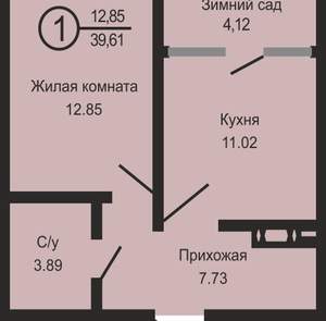 1-к квартира, вторичка, 40м2, 10/18 этаж