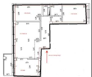 3-к квартира, вторичка, 86м2, 12/17 этаж
