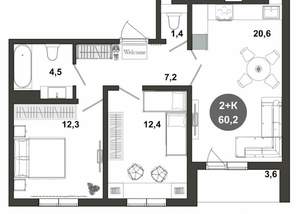 2-к квартира, вторичка, 60м2, 5/17 этаж