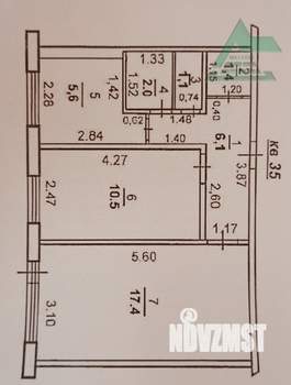 2-к квартира, вторичка, 44м2, 2/5 этаж
