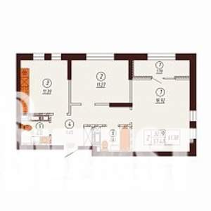 2-к квартира, вторичка, 61м2, 2/17 этаж